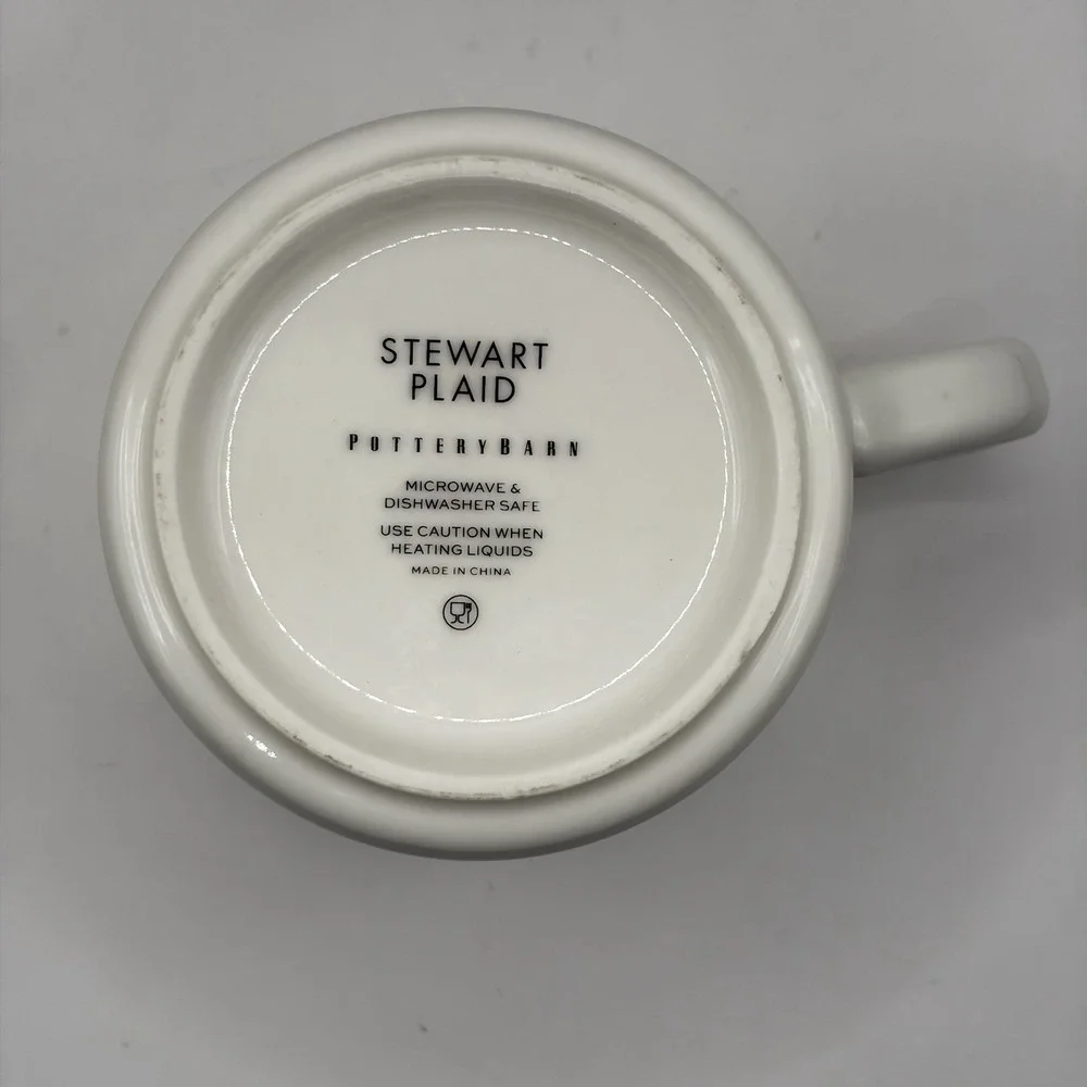 Pottery Barn‎ Stewart Plaid Initial Mug 